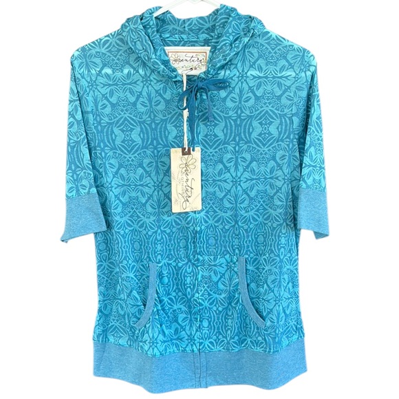 Aventura Tops - NWT Aventura Everly Zip Front Hoodie Top Seaport Blue Size Large
